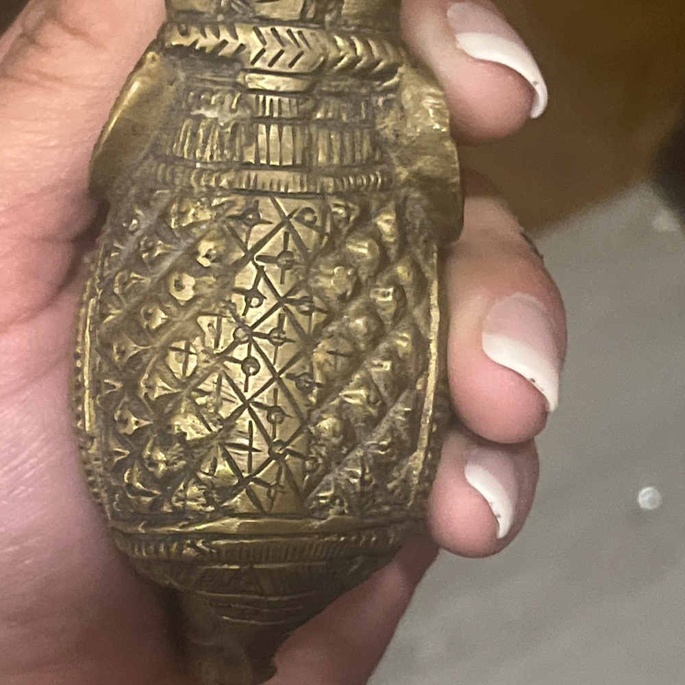 Vintage Intricately Carved Brass elephant Figurine